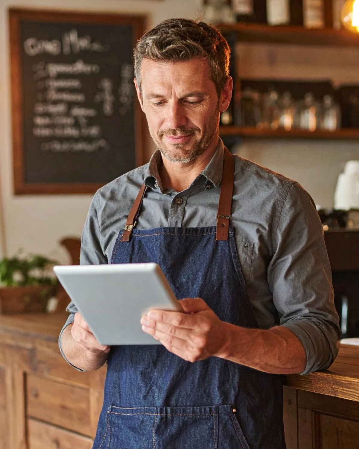 Restaurateur gérant ses réservations sans commission avec l'outil digital ORUNIS